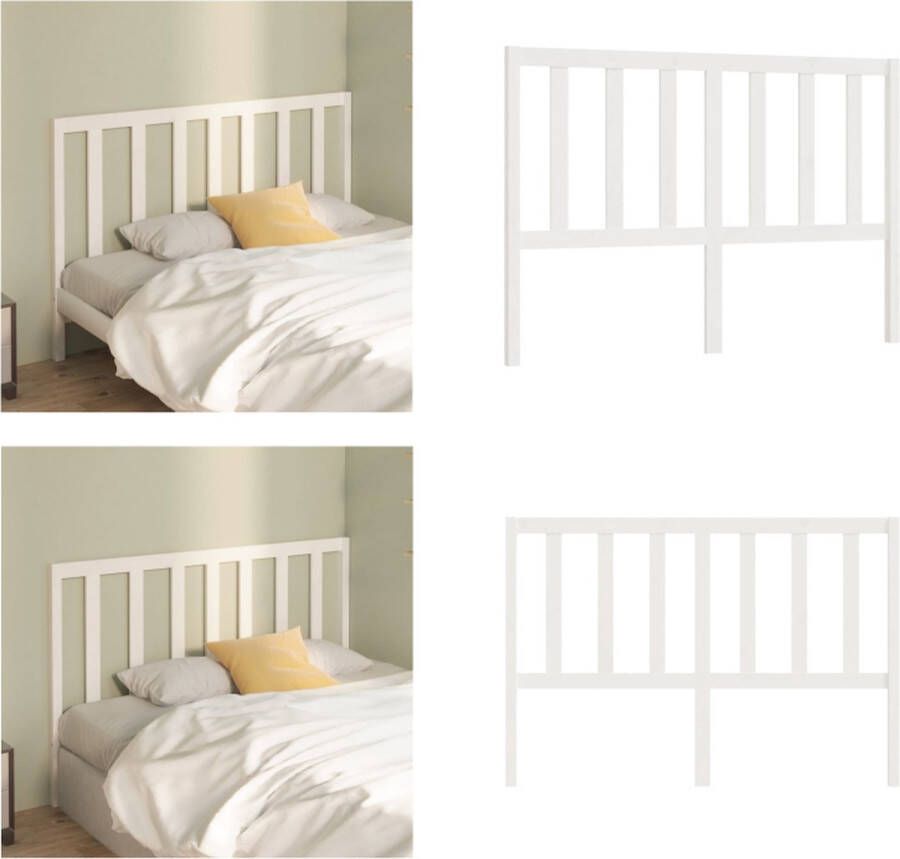 VidaXL Hoofdbord 146x4x100 cm massief grenenhout wit Hoofdbord Hoofdborden Hoofdeinde Houten Hoofdbord