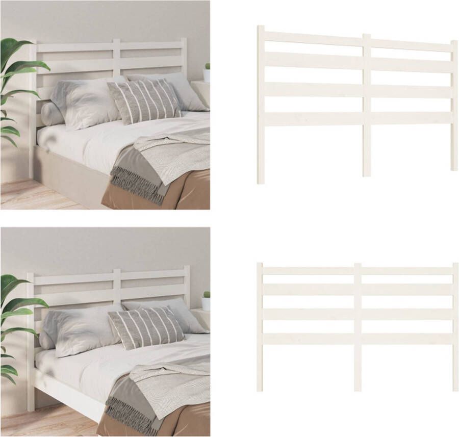 VidaXL Hoofdbord 146x4x100 cm massief grenenhout wit Hoofdbord Hoofdborden Hoofdeinde Houten Hoofdbord - Foto 2