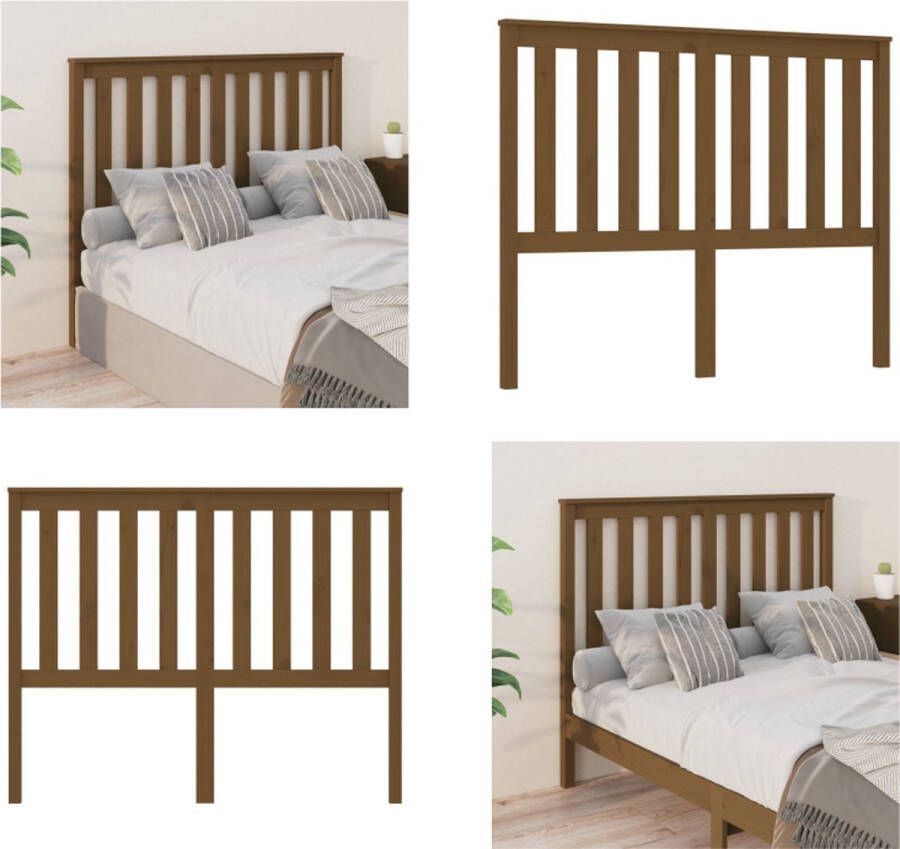 VidaXL Hoofdbord 146x6x101 cm massief grenenhout honingbruin Hoofdbord Hoofdborden Hoofdeinde Houten Hoofdbord