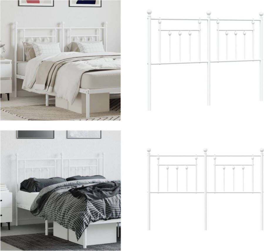 VidaXL Hoofdbord 150 cm metaal wit Hoofdbord Hoofdborden Hoofdeinde Metalen Hoofdbord