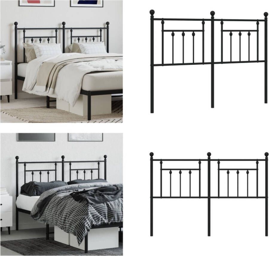 VidaXL Hoofdbord 150 cm metaal zwart Hoofdbord Hoofdborden Hoofdeinde Metalen Hoofdbord - Foto 1