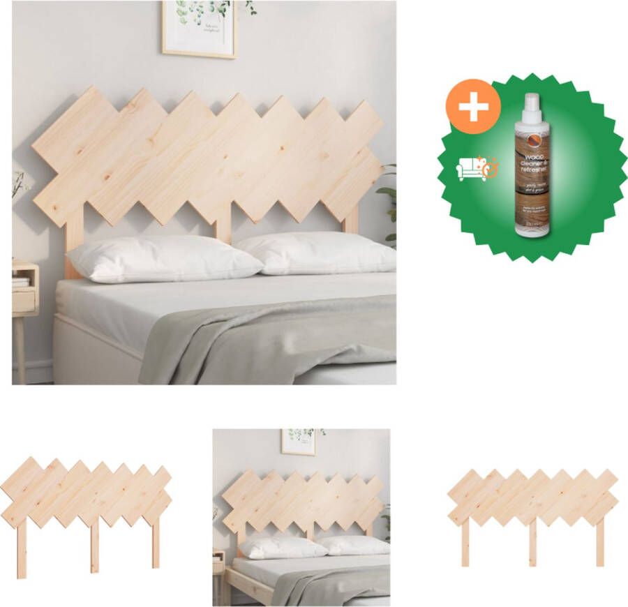 VidaXL Hoofdbord 151-5x3x81 cm massief grenenhout Bedonderdeel Inclusief Houtreiniger en verfrisser