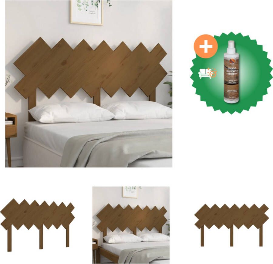 VidaXL Hoofdbord 151-5x3x81 cm massief grenenhout honingbruin Bedonderdeel Inclusief Houtreiniger en verfrisser