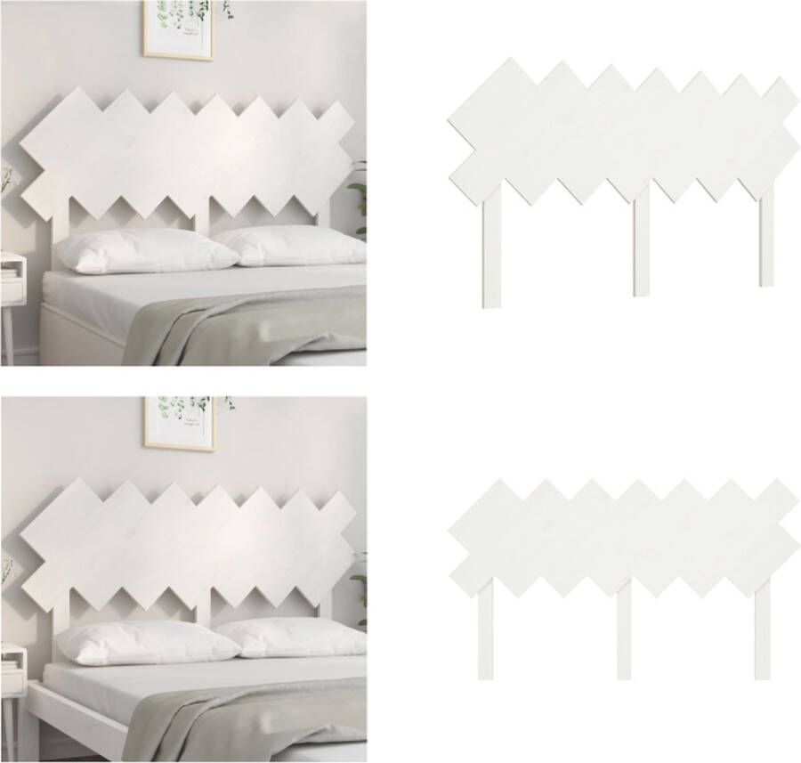 VidaXL Hoofdbord 151-5x3x81 cm massief grenenhout wit Hoofdbord Hoofdborden Hoofdeinde Houten Hoofdbord - Foto 2