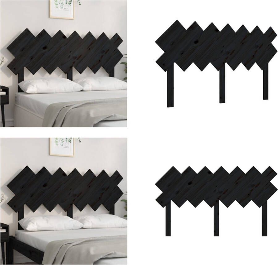 VidaXL Hoofdbord 151-5x3x81 cm massief grenenhout zwart Hoofdbord Hoofdborden Hoofdeinde Houten Hoofdbord