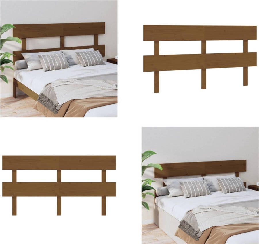 VidaXL Hoofdbord 154x3x81 cm massief grenenhout honingbruin Hoofdbord Hoofdborden Hoofdeinde Houten Hoofdbord