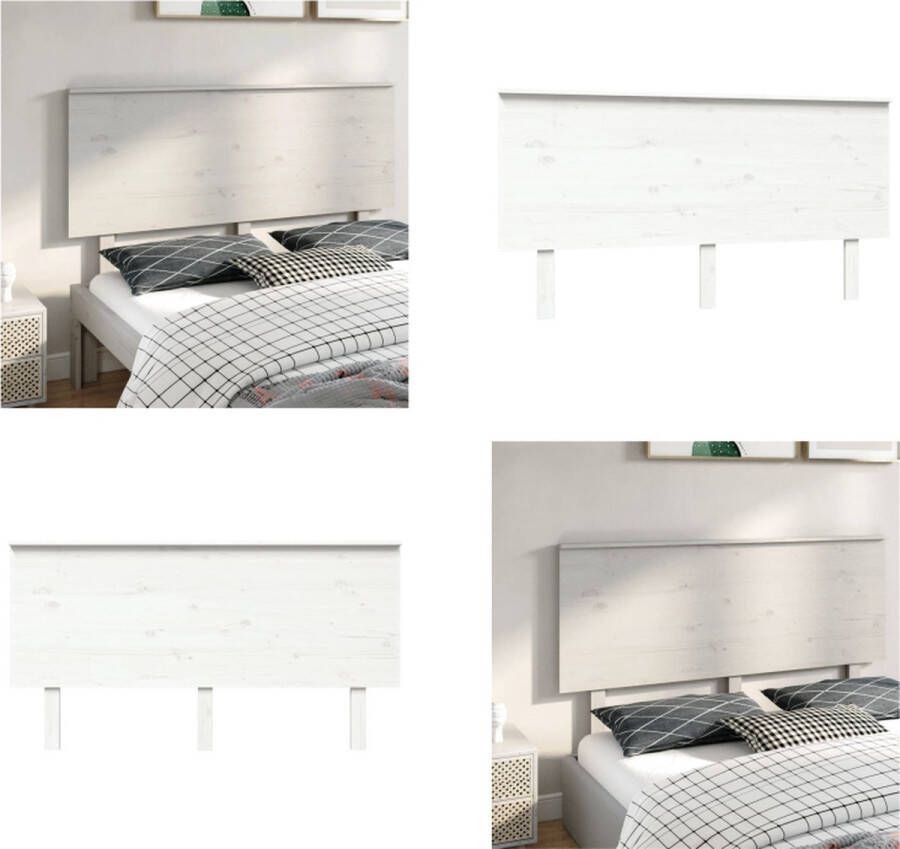 VidaXL Hoofdbord 154x6x82-5 cm massief grenenhout wit Hoofdbord Hoofdborden Hoofdeinde Houten Hoofdbord - Foto 2