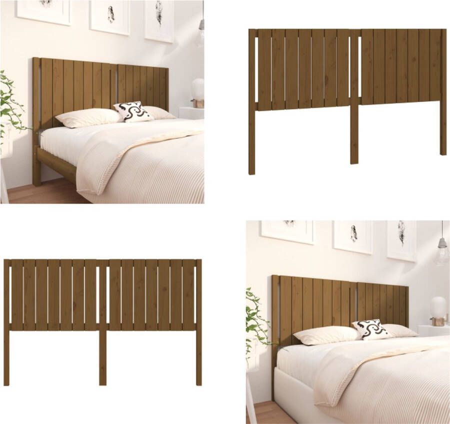 VidaXL Hoofdbord 155-5x4x100 cm massief grenenhout honingbruin Hoofdbord Hoofdborden Hoofdeinde Houten Hoofdbord