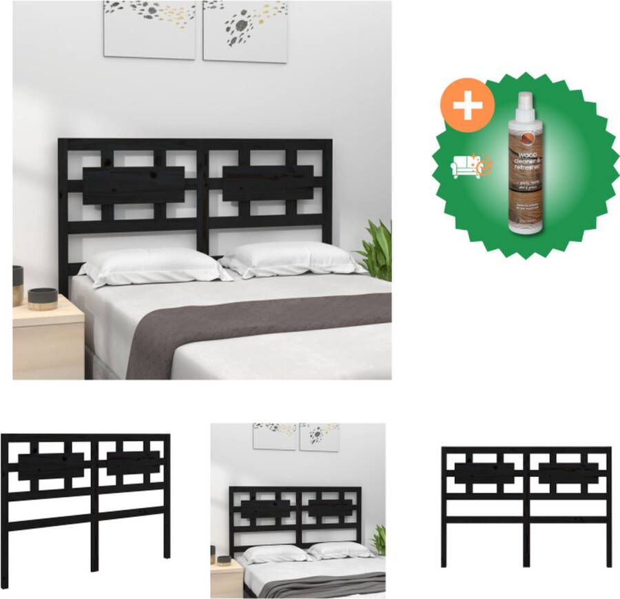 VidaXL Houten Hoofdeinde Rustieke Charme Hoofdbord Afmetingen- 155.5 x 4 x 100 cm Kleur- Wit Materiaal- Massief Grenenhout Bedonderdeel Inclusief Houtreiniger en verfrisser - Foto 2