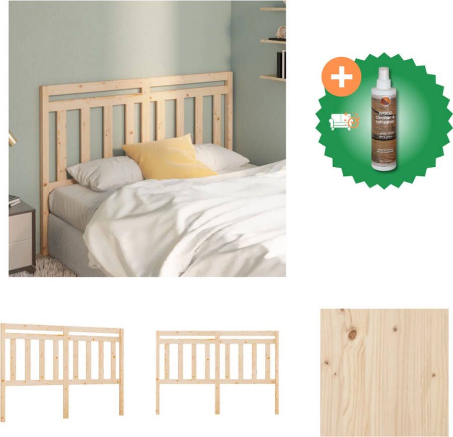 VidaXL Houten Hoofdeinde Hoofdbord 156 x 4 x 100 cm Klassieke uitstraling Bedonderdeel Inclusief Houtreiniger en verfrisser - Foto 3