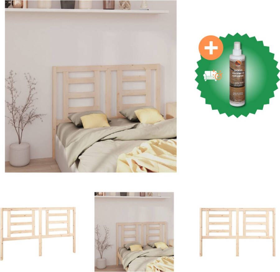 VidaXL Houten Hoofdeinde Hoofdbord 156 x 4 x 100 cm Klassieke uitstraling Bedonderdeel Inclusief Houtreiniger en verfrisser