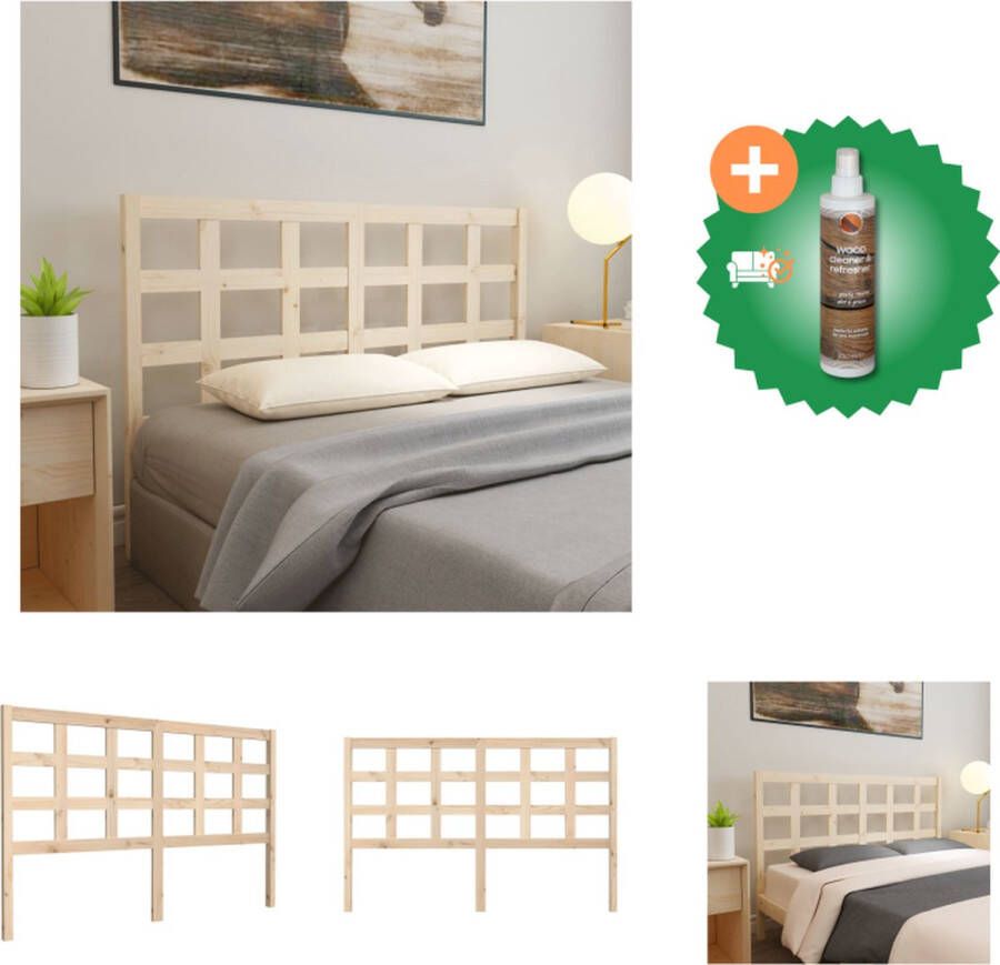 VidaXL Houten Hoofdeinde Hoofdbord 156 x 4 x 100 cm Klassieke uitstraling Bedonderdeel Inclusief Houtreiniger en verfrisser - Foto 5