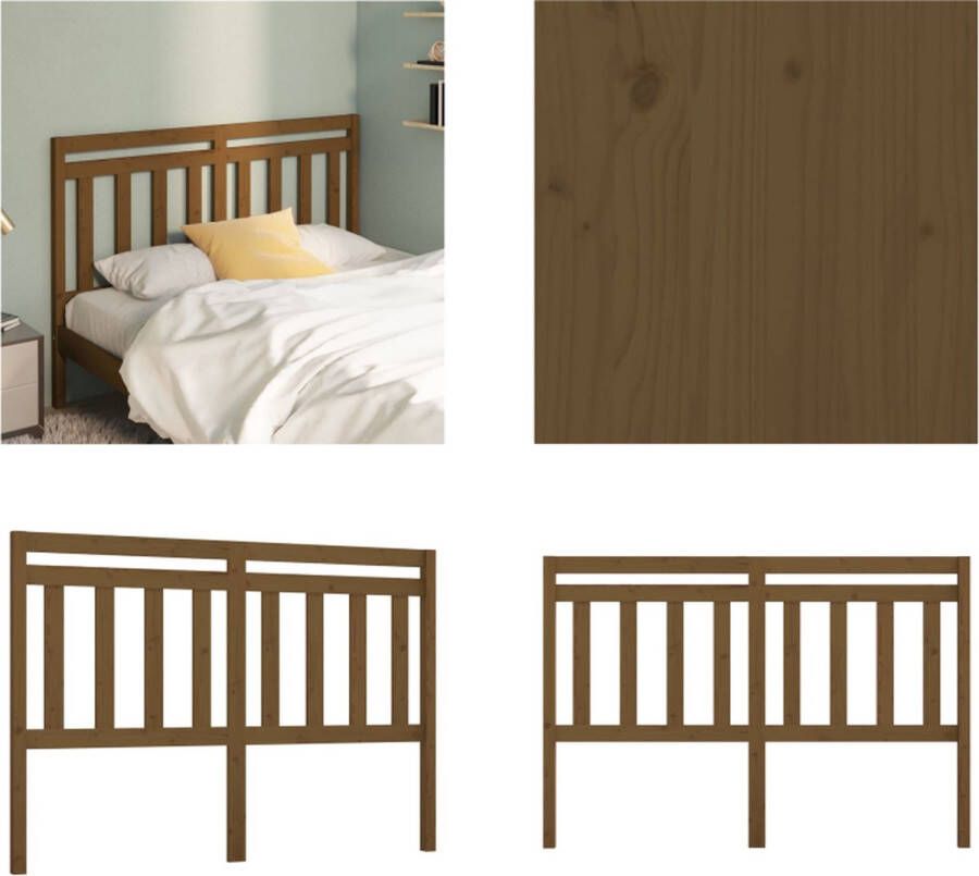 VidaXL Hoofdbord 156x4x100 cm massief grenenhout honingbruin Hoofdbord Hoofdborden Hoofdeinde Houten Hoofdbord - Foto 4