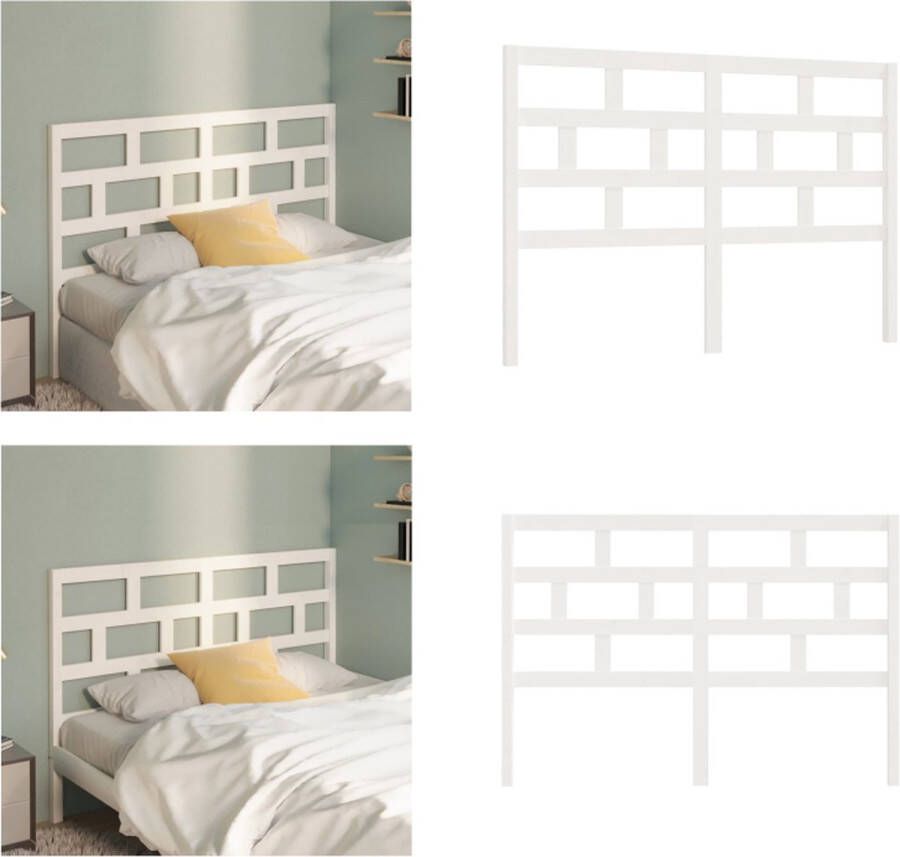 VidaXL Hoofdbord 156x4x100 cm massief grenenhout wit Hoofdbord Hoofdborden Hoofdeinde Houten Hoofdbord - Foto 2