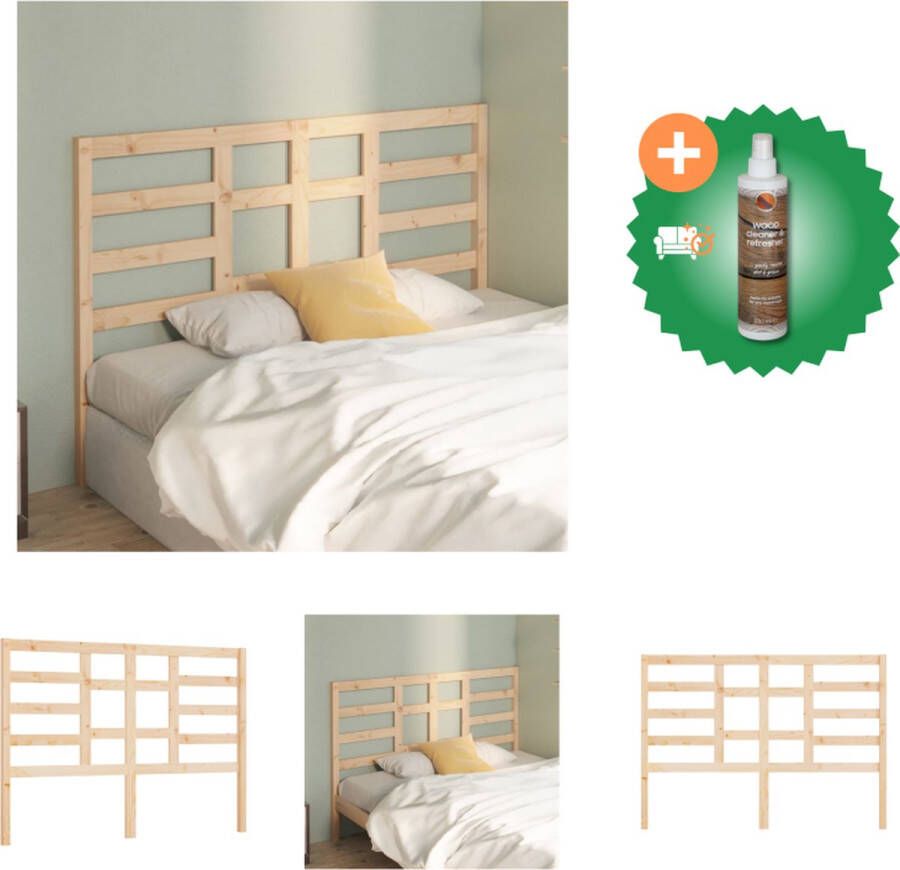 VidaXL Hoofdbord 156x4x104 cm massief grenenhout Bedonderdeel Inclusief Houtreiniger en verfrisser