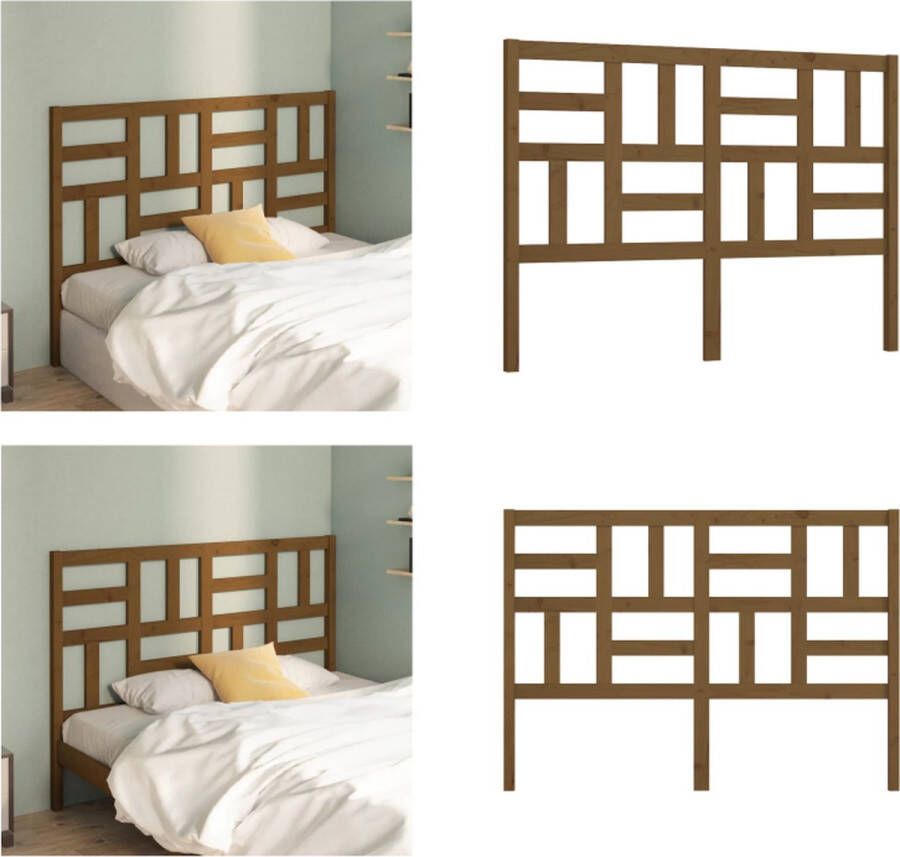 VidaXL Hoofdbord 156x4x104 cm massief grenenhout honingbruin Hoofdbord Hoofdborden Hoofdeinde Houten Hoofdbord