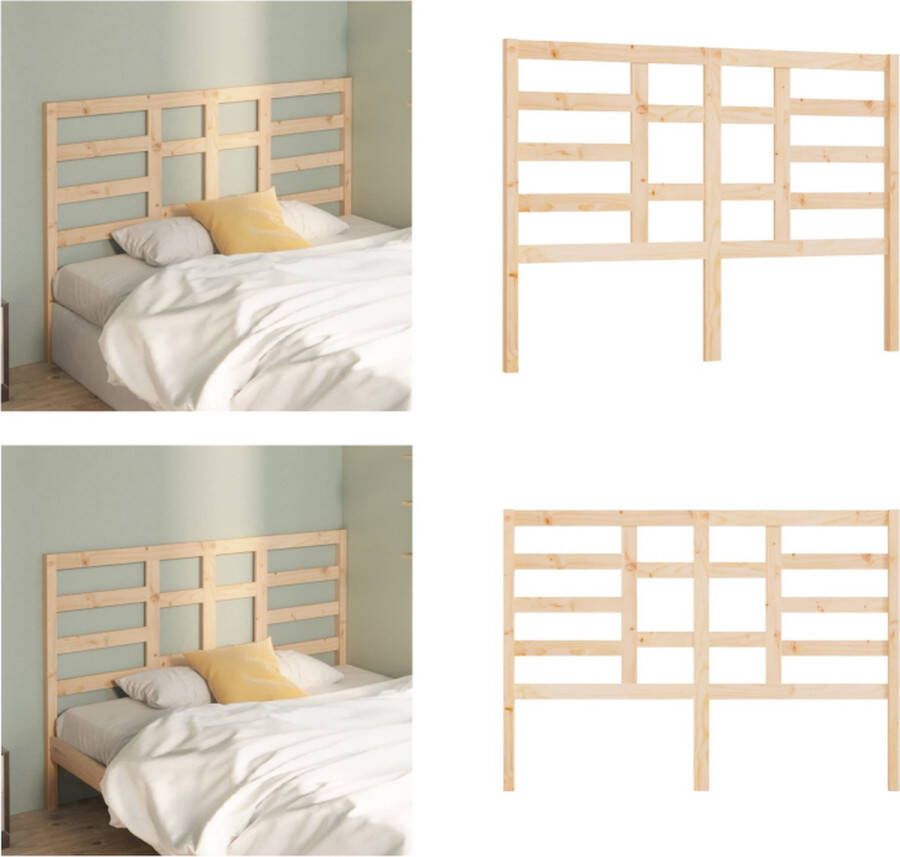 VidaXL Hoofdbord 156x4x104 cm massief grenenhout Hoofdbord Hoofdborden Hoofdeinde Houten Hoofdbord - Foto 2