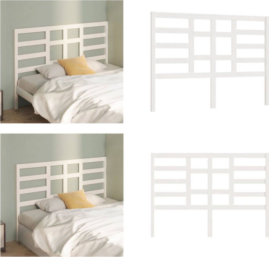 VidaXL Hoofdbord 156x4x104 cm massief grenenhout wit Hoofdbord Hoofdborden Hoofdeinde Houten Hoofdbord