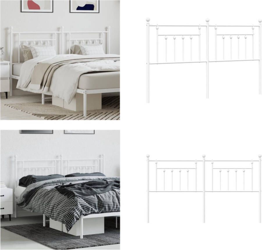 VidaXL Hoofdbord 160 cm metaal wit Hoofdbord Hoofdborden Hoofdeinde Metalen Hoofdbord - Foto 6