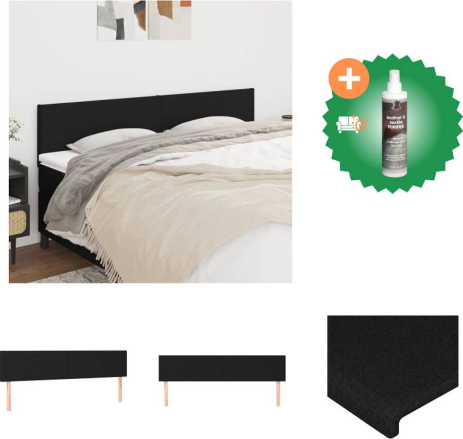 VidaXL Klassiek Hoofdbord Stijlvol Ontwerp Complete Uitstraling Duurzaam Stevige Houten Poten Verstelbare Hoogte Comfortabele Ondersteuning Zwart 80 x 5 x 118 128 cm 2 stuks Bedonderdeel Inclusief Reiniger