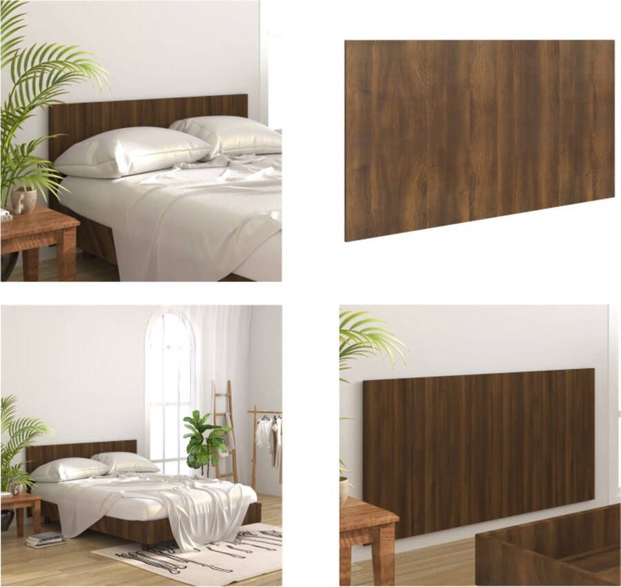 VidaXL Hoofdbord 160x1-5x80 cm bewerkt hout bruineikenkleurig Hoofdbord Hoofdborden Hoofdeinde Bedeinde