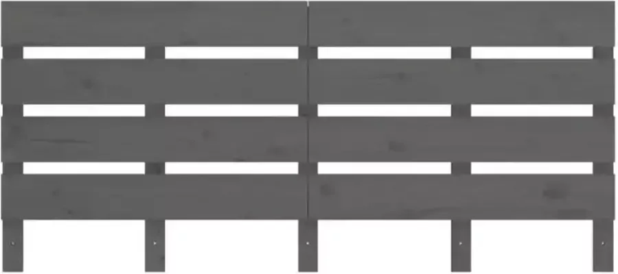 VidaXL Hoofdbord 160x3x80 cm massief grenenhout grijs - Foto 4