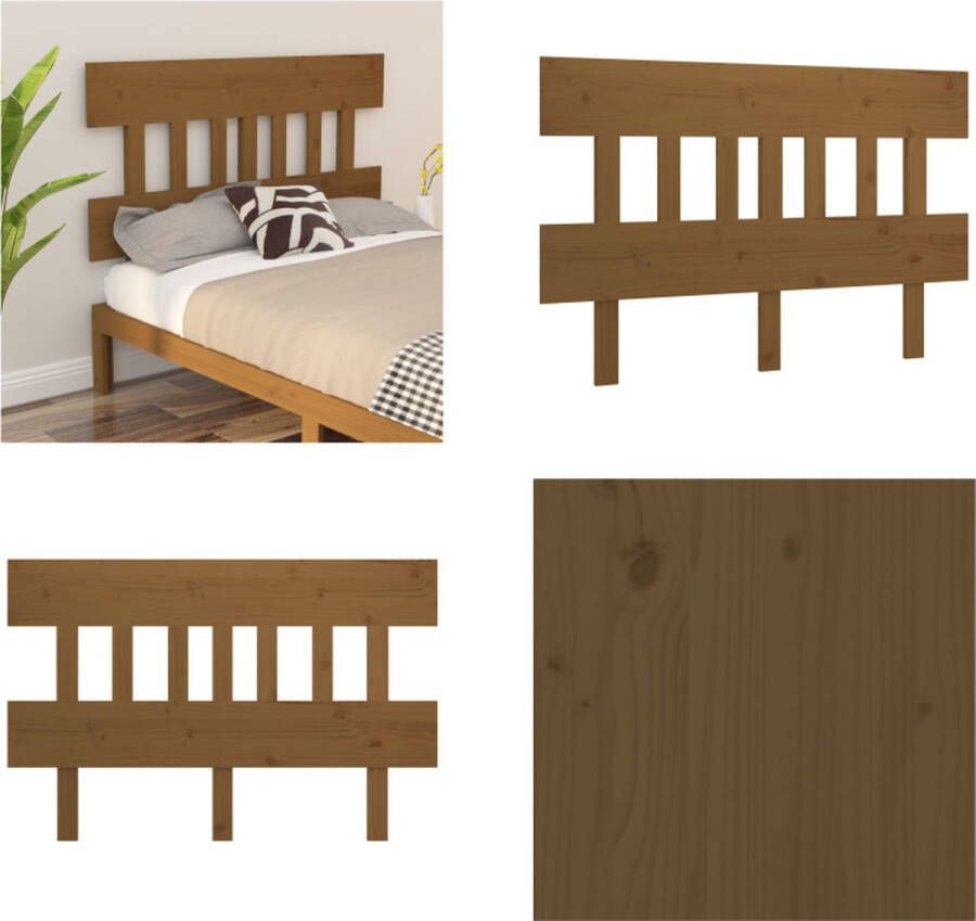 VidaXL Hoofdbord 163-5x3x81 cm massief grenenhout honingbruin Hoofdbord Hoofdborden Hoofdeinde Houten Hoofdbord - Foto 2