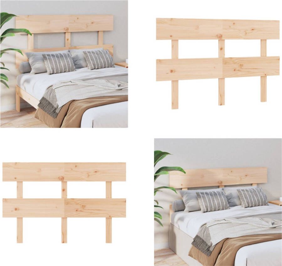VidaXL Hoofdbord 164x3x81 cm massief grenenhout Hoofdbord Hoofdborden Hoofdeinde Houten Hoofdbord - Foto 1