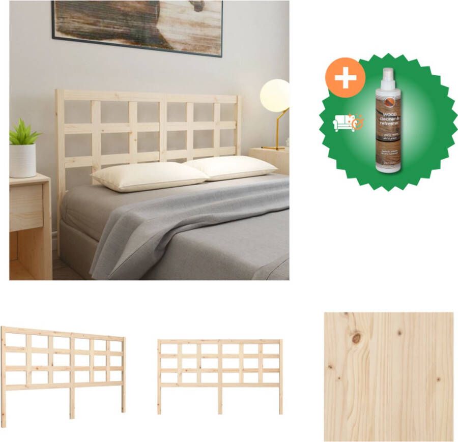 VidaXL Houten Hoofdeinde Stijlvolle Toevoeging aan Je Bedframe Grenenhout 165.5 x 4 x 100 cm Rustiek Bedonderdeel Inclusief Houtreiniger en verfrisser - Foto 3
