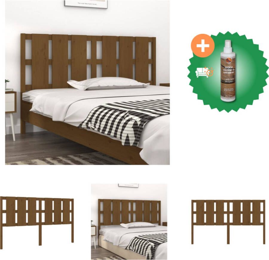 VidaXL Houten Hoofdeinde Rustieke Charme Hoofdbord Afmeting- 165.5 x 4 x 100 cm Kleur- Honingbruin Bedonderdeel Inclusief Houtreiniger en verfrisser - Foto 2
