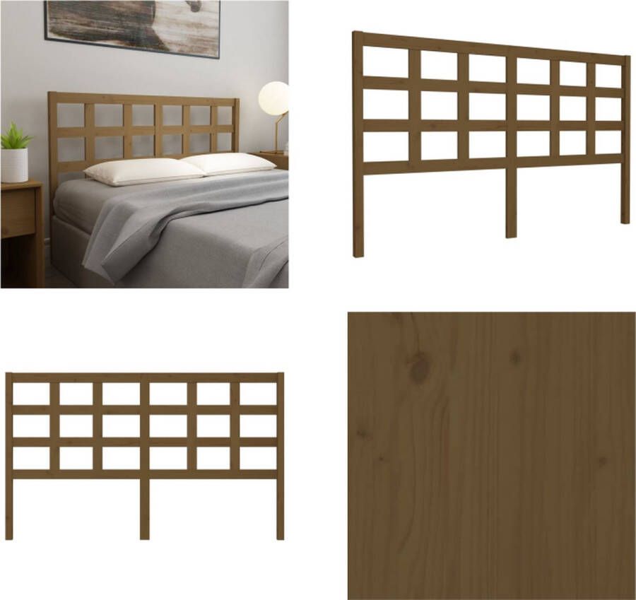 VidaXL Hoofdbord 165-5x4x100 cm massief grenenhout honingbruin Hoofdbord Hoofdborden Hoofdeinde Houten Hoofdbord
