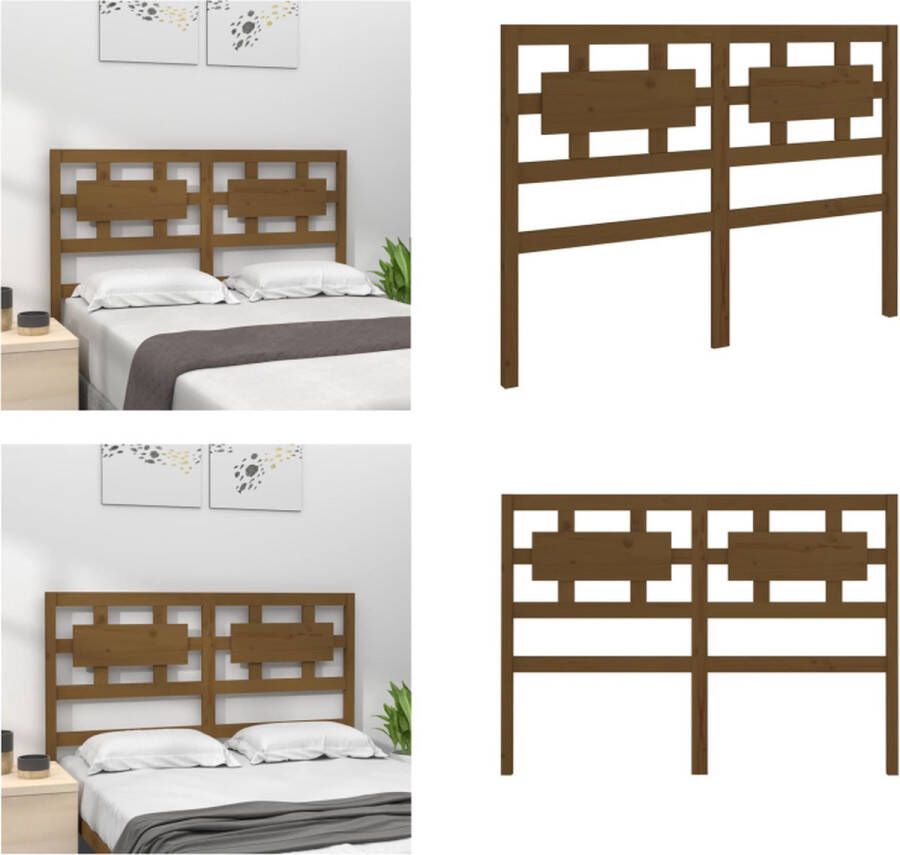 VidaXL Hoofdbord 165-5x4x100 cm massief grenenhout honingbruin Hoofdbord Hoofdborden Hoofdeinde Houten Hoofdbord - Foto 4