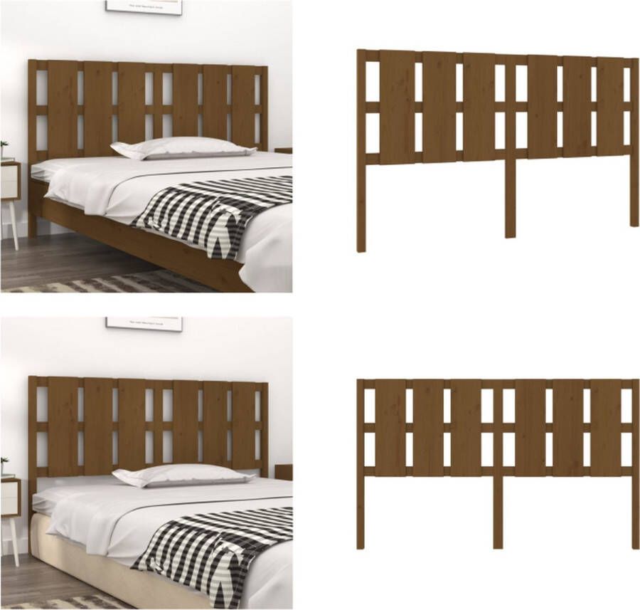 VidaXL Hoofdbord 165-5x4x100 cm massief grenenhout honingbruin Hoofdbord Hoofdborden Hoofdeinde Houten Hoofdbord - Foto 3