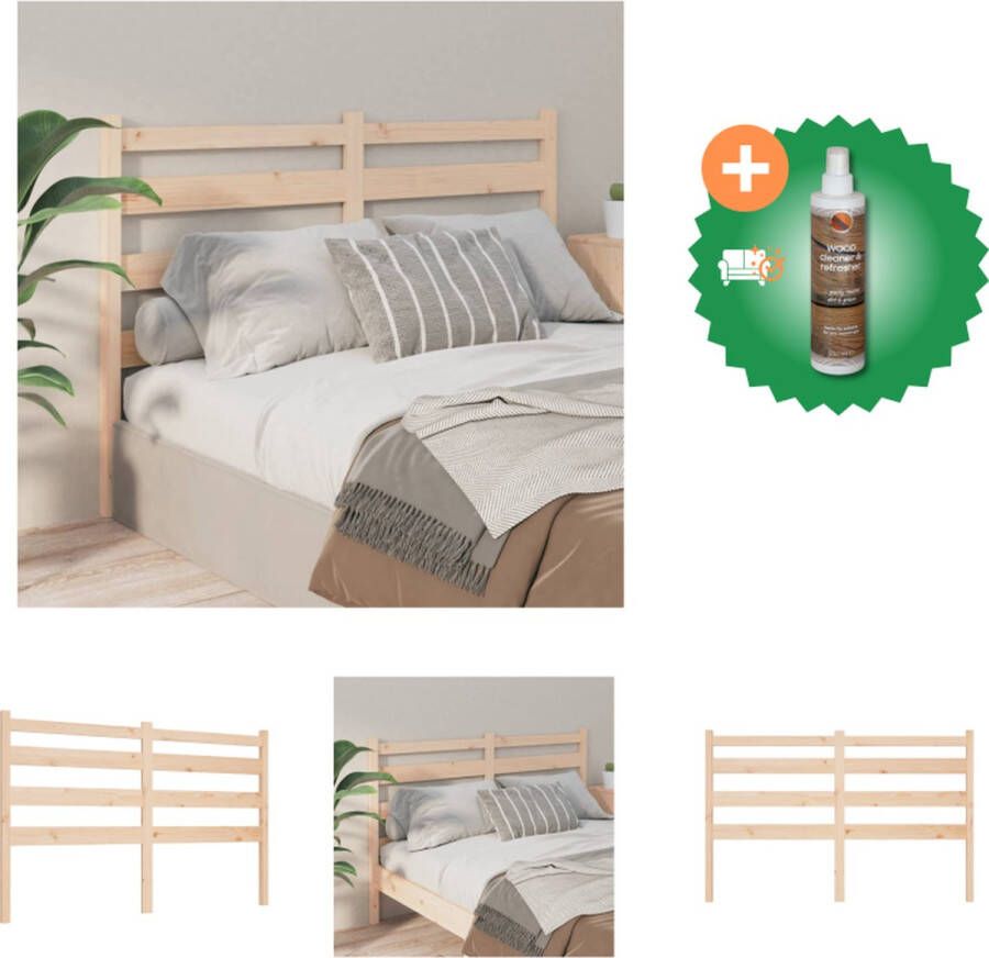 VidaXL Houten Hoofdeinde Trendy Hoofdbord 166 x 4 x 100 cm Massief Grenenhout Bedonderdeel Inclusief Houtreiniger en verfrisser