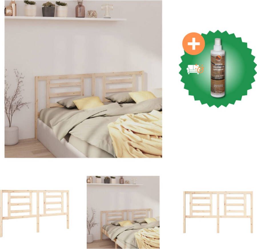 VidaXL Houten Hoofdeinde Trendy Hoofdbord 166 x 4 x 100 cm Massief Grenenhout Bedonderdeel Inclusief Houtreiniger en verfrisser - Foto 2