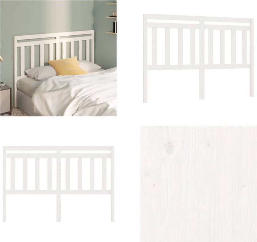 VidaXL Hoofdbord 166x4x100 cm massief grenenhout wit Hoofdbord Hoofdborden Hoofdeinde Houten Hoofdbord - Foto 6