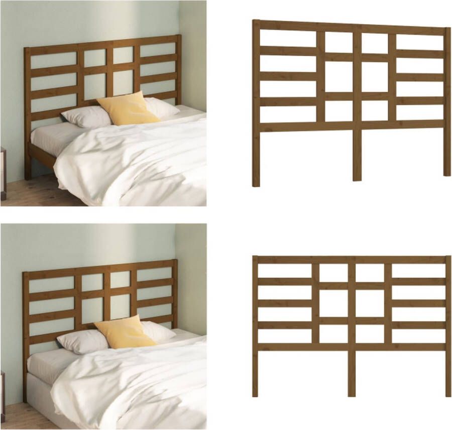VidaXL Hoofdbord 166x4x104 cm massief grenenhout honingbruin Hoofdbord Hoofdborden Hoofdeinde Houten Hoofdbord