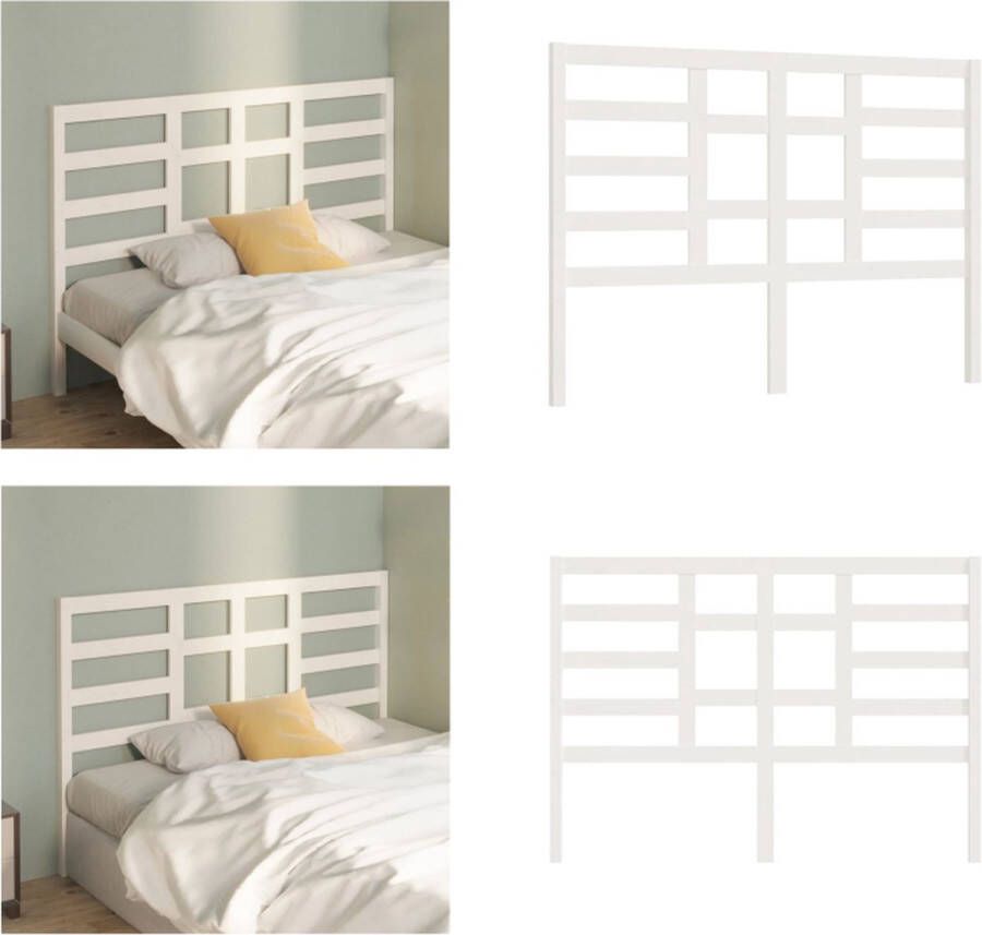 VidaXL Hoofdbord 166x4x104 cm massief grenenhout wit Hoofdbord Hoofdborden Hoofdeinde Houten Hoofdbord - Foto 2