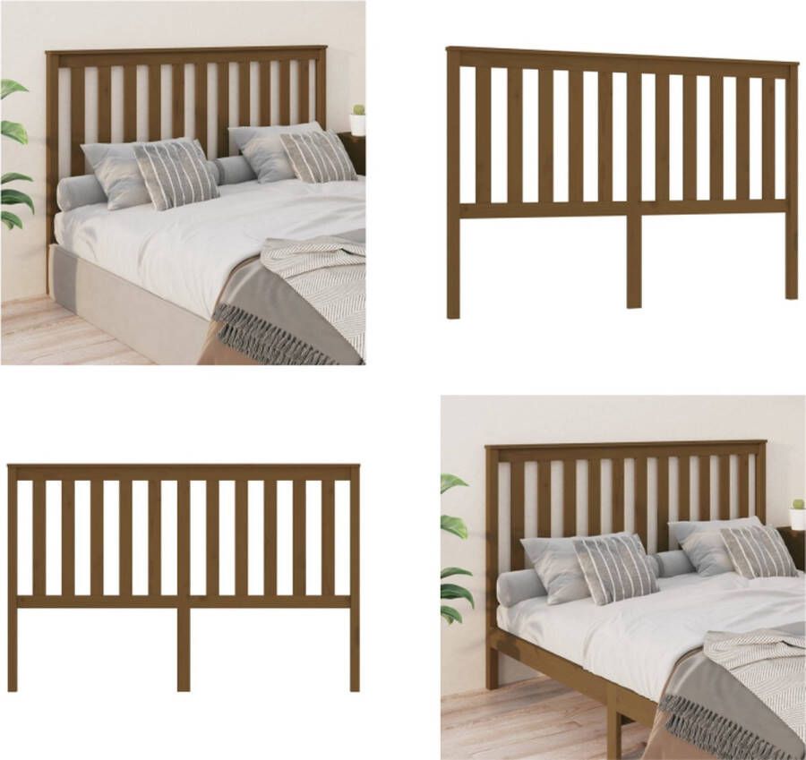 VidaXL Hoofdbord 166x6x101 cm massief grenenhout honingbruin Hoofdbord Hoofdborden Hoofdeinde Houten Hoofdbord