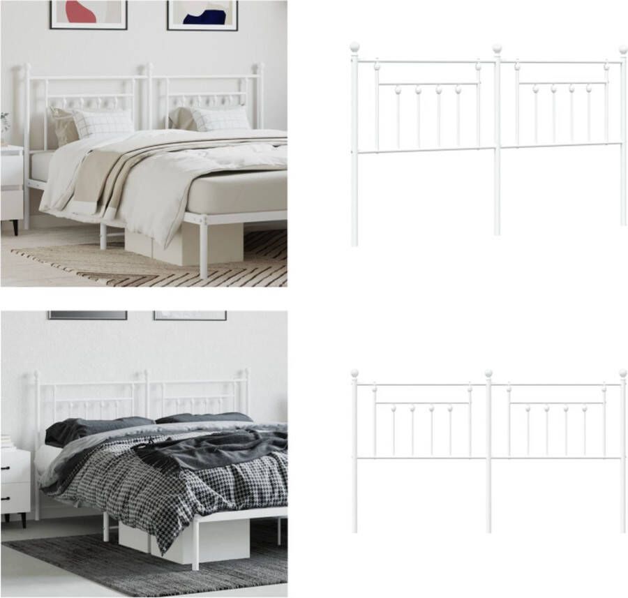 VidaXL Hoofdbord 180 cm metaal wit Hoofdbord Hoofdborden Hoofdeinde Metalen Hoofdbord - Foto 2