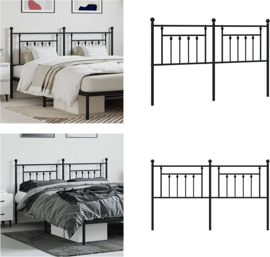 VidaXL Hoofdbord 180 cm metaal zwart Hoofdbord Hoofdborden Hoofdeinde Metalen Hoofdbord - Foto 2