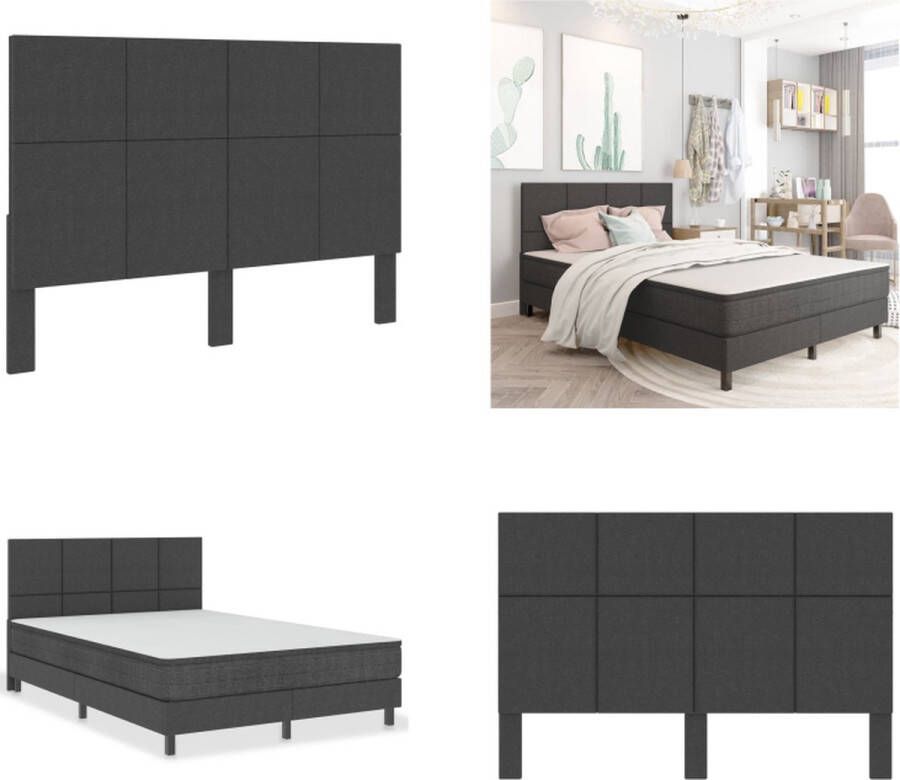 VidaXL Hoofdbord 180x200 cm stof donkergrijs Hoofdeinde Hoofdeindes Hoofdeinden Hoofdbord