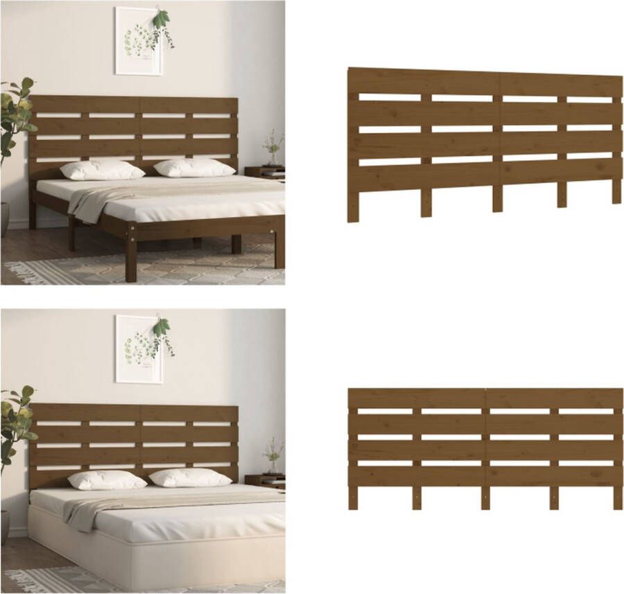 VidaXL Hoofdbord 180x3x80 cm massief grenenhout honingbruin Hoofdbord Hoofdborden Hoofdeinde Houten Hoofdbord