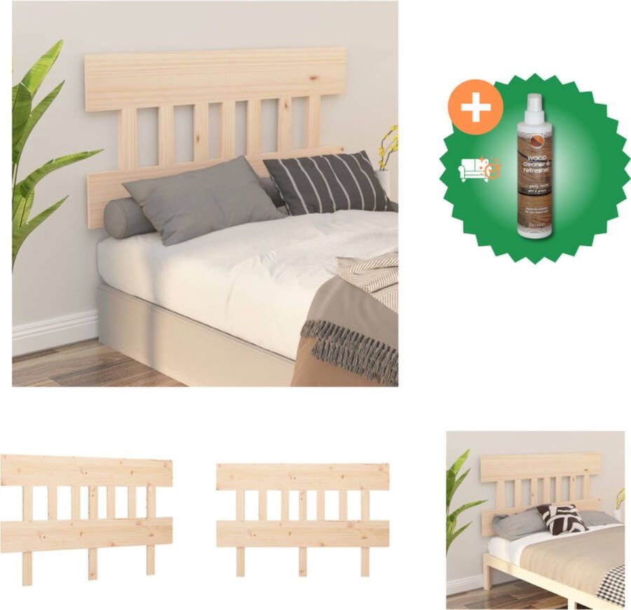 VidaXL Hoofdbord 183-5x3x81 cm massief grenenhout Bedonderdeel Inclusief Houtreiniger en verfrisser