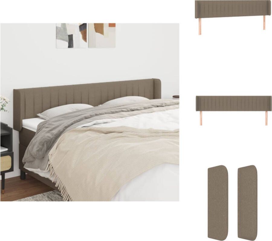 VidaXL Hoofdbord Complete Uitstraling Duurzaam Stevige Poten Verstelbare Hoogte Comfortabele Ondersteuning Taupe 183x16x78 88cm Bedonderdeel - Foto 3