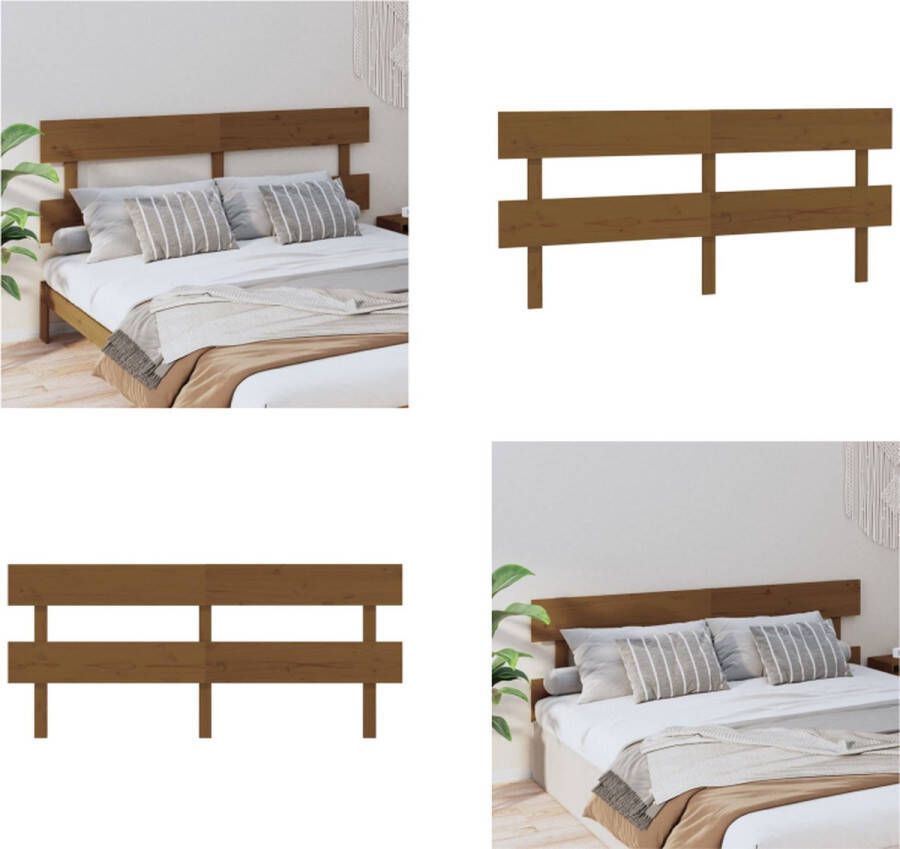 VidaXL Hoofdbord 184x3x81 cm massief grenenhout honingbruin Hoofdbord Hoofdborden Hoofdeinde Houten Hoofdbord
