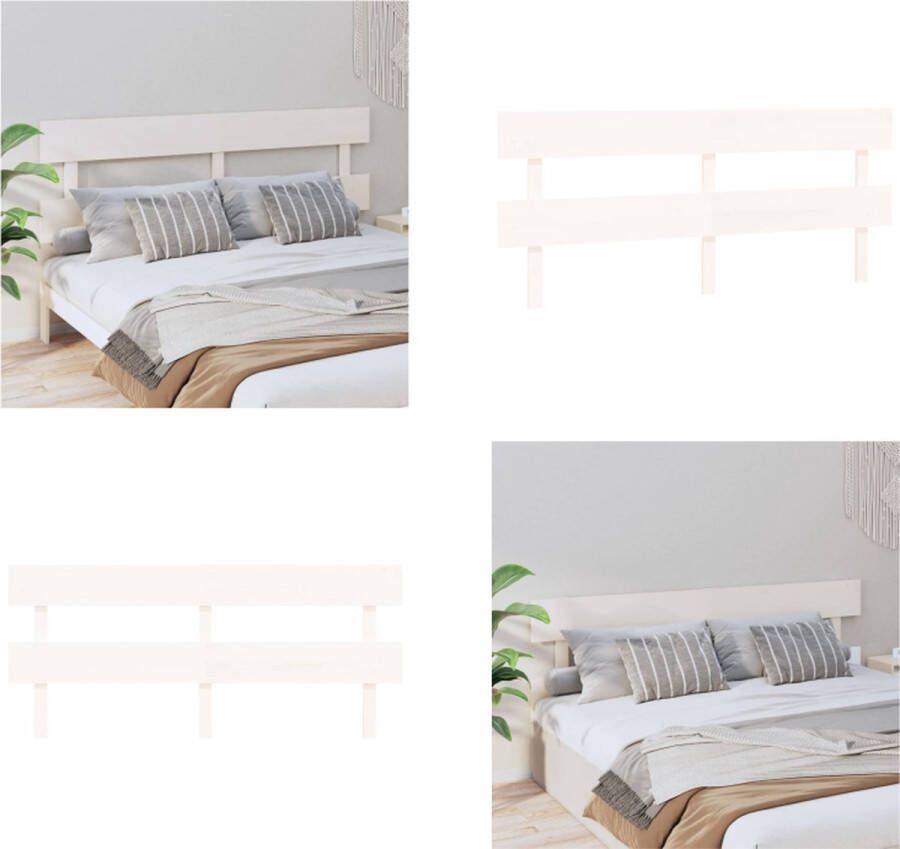 VidaXL Hoofdbord 184x3x81 cm massief grenenhout wit Hoofdbord Hoofdborden Hoofdeinde Houten Hoofdbord