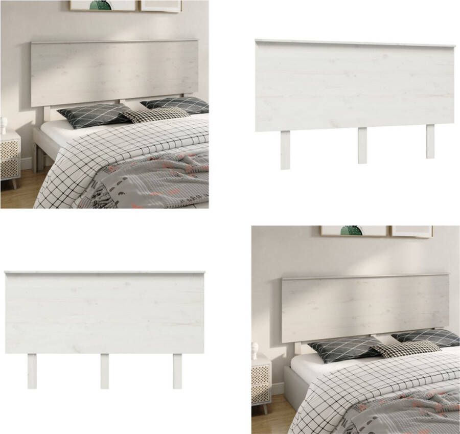 VidaXL Hoofdbord 184x6x82-5 cm massief grenenhout wit Hoofdbord Hoofdborden Hoofdeinde Houten Hoofdbord - Foto 2