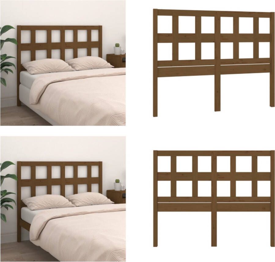 VidaXL Hoofdbord 185 5x4x100 cm massief grenenhout honingbruin Hoofdbord Hoofdborden Hoofdeinde Houten Hoofdbord - Foto 4
