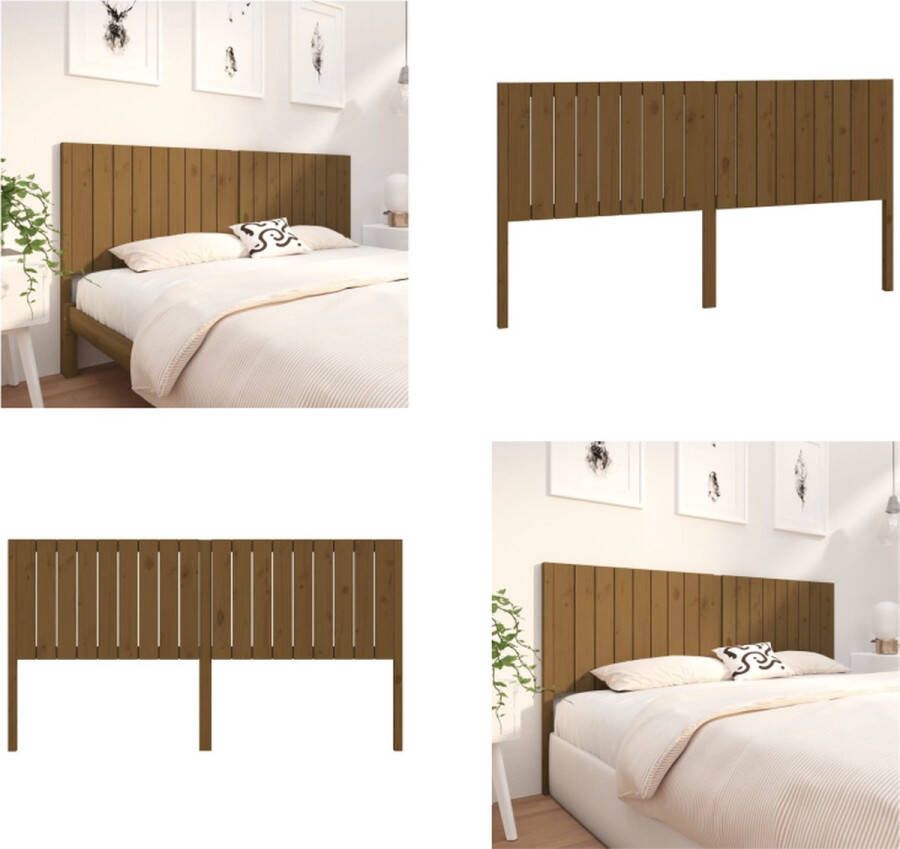 VidaXL Hoofdbord 185-5x4x100 cm massief grenenhout honingbruin Hoofdbord Hoofdborden Hoofdeinde Houten Hoofdbord